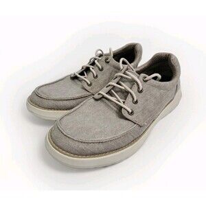 Sketchers Doveno Orven Mens 10.5 Khaki Canvas Lace Up Oxford Sneakers Air Cooled